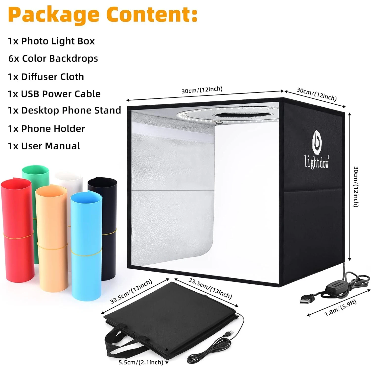 Photography Lighting Backdrop - Lightdow Photo Studio Light Box Kit