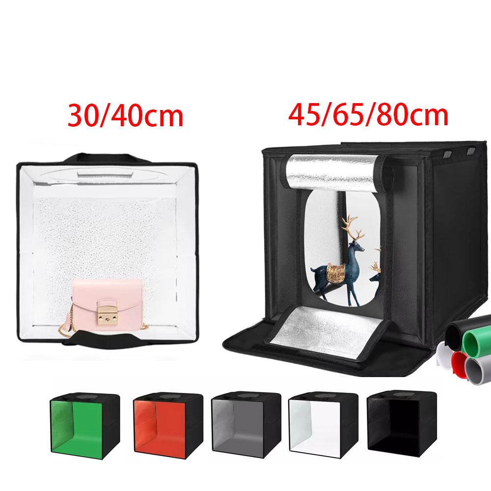 Photography Lighting Kit Portable - 30/40/45 65 80cm Photography Tent Photo