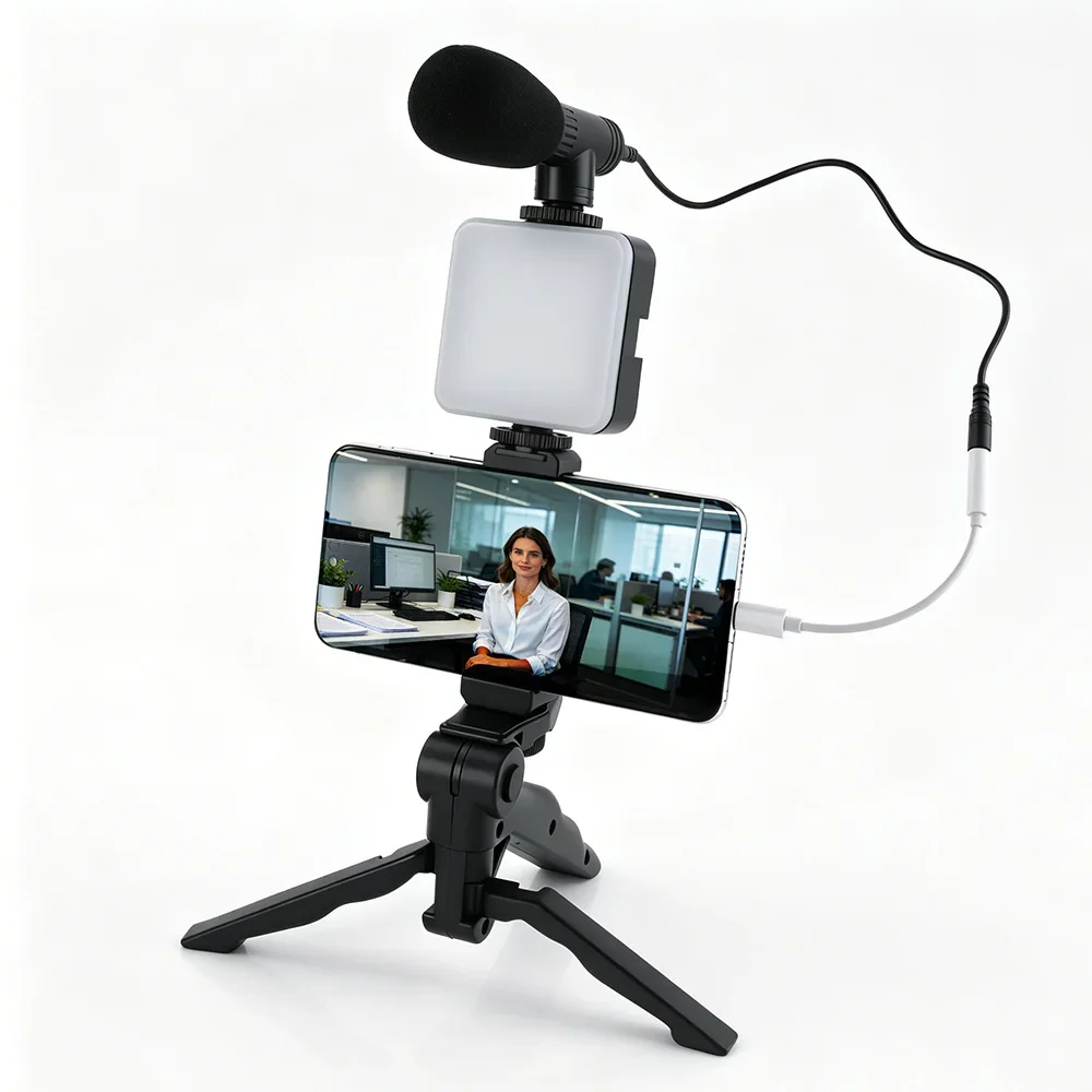 Photography Lighting Kit Portable - Smartphone Vlogging Kit Led Video Light