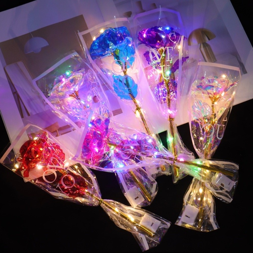 Glowing Gold Foil Rose Flower  - Photography Artificial Lighting review and price