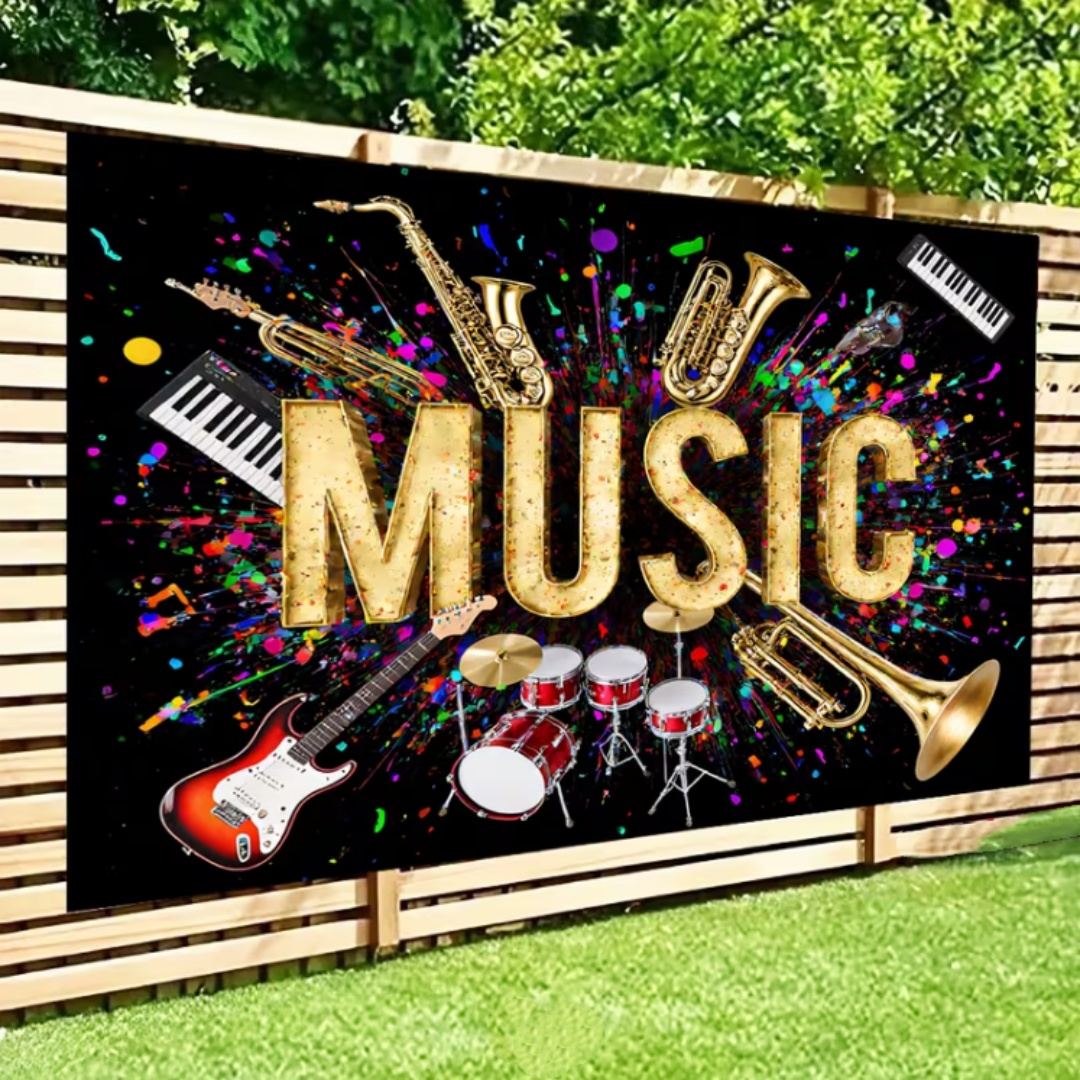 Vibrant Music Theme Glitter Pa - Photography Lighting Backdrop review and price