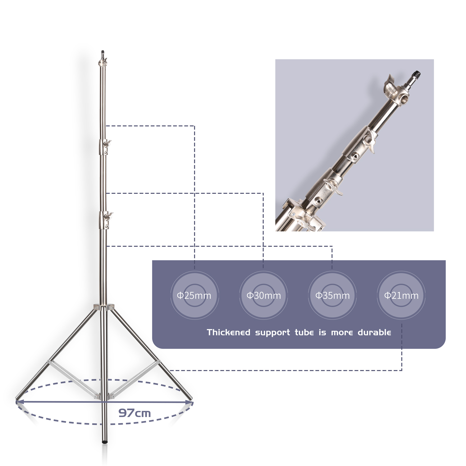 SH 2.8M Stainless Steel Light  - Photography Lighting Mount review and price