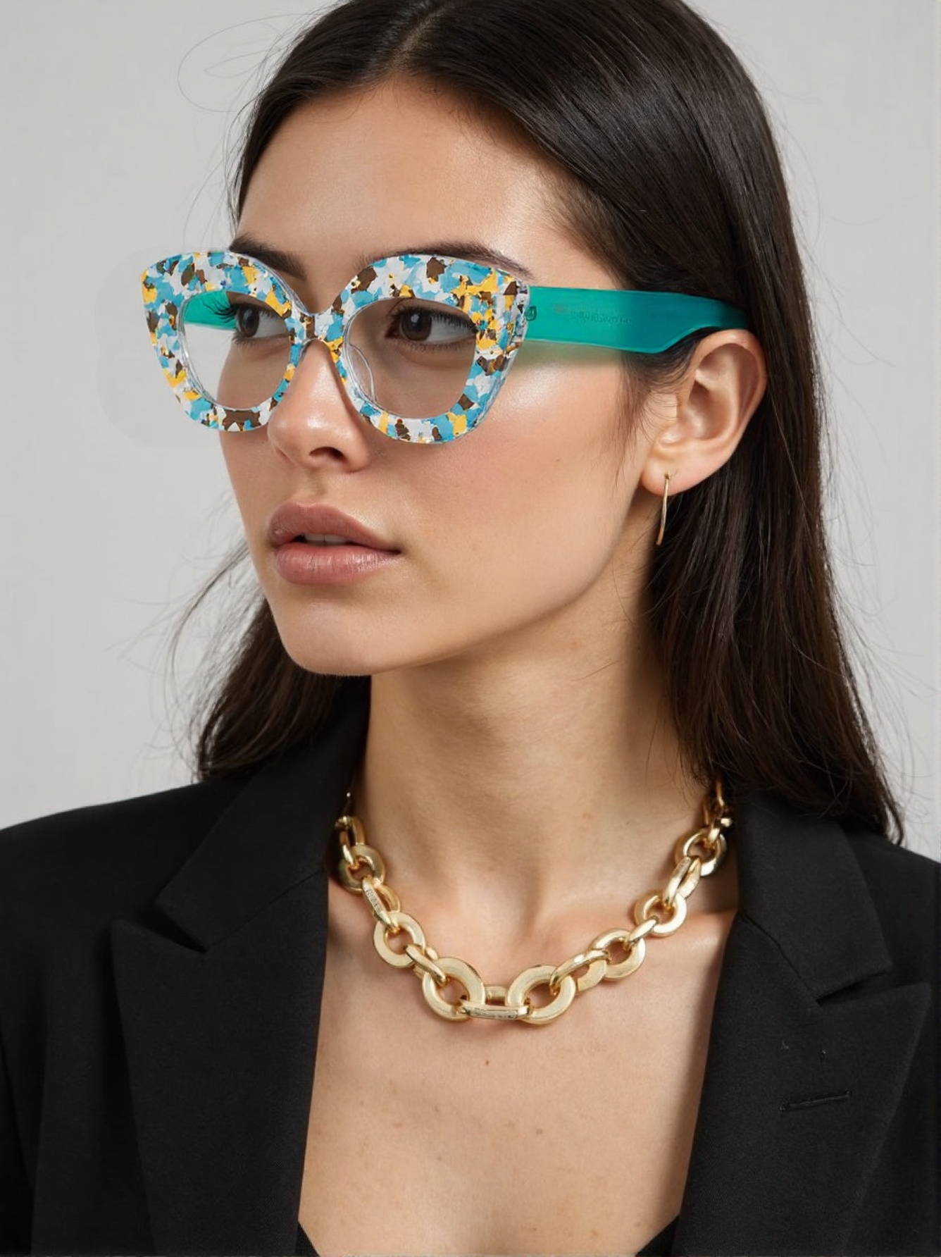 Large Frame Cat-Eye Floral Gla - Lighting Glass Photography review and price