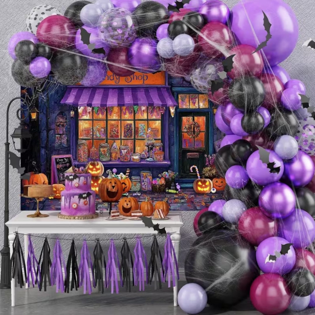 Purple Halloween Shop Theme Pa - Photography Lighting Backdrop review and price