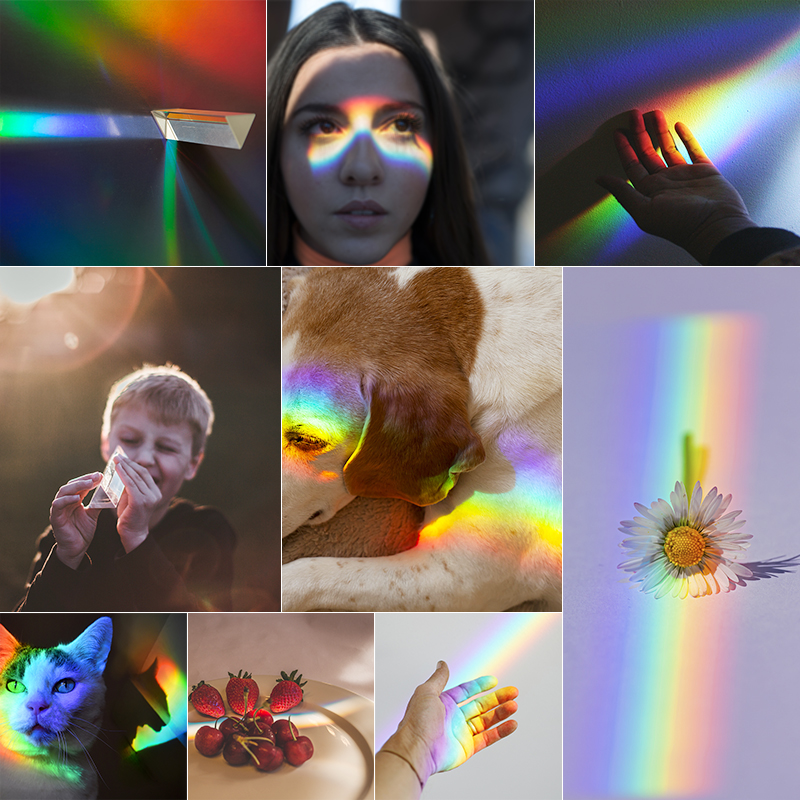 1PC Rainbow Triangular Prism K - Lighting Glass Photography review and price