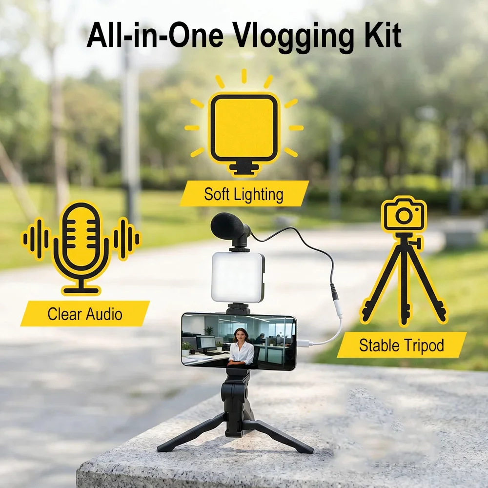 Smartphone Vlogging Kit Led Vi - Photography Lighting Kit Portable review and price