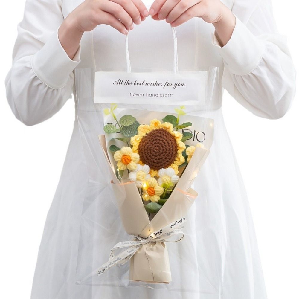 Knitted Crochet Flowers Bouque - Photography Artificial Lighting review and price