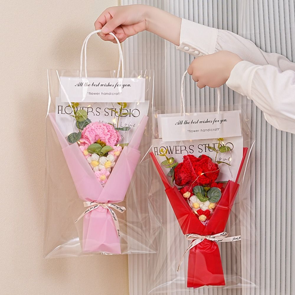 Knitted Crochet Flowers Bouque - Photography Artificial Lighting review and price