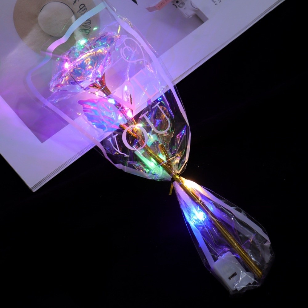 Glowing Gold Foil Rose Flower  - Photography Artificial Lighting review and price